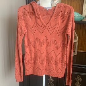Marled Women's V-Neck Sweater in Rust
